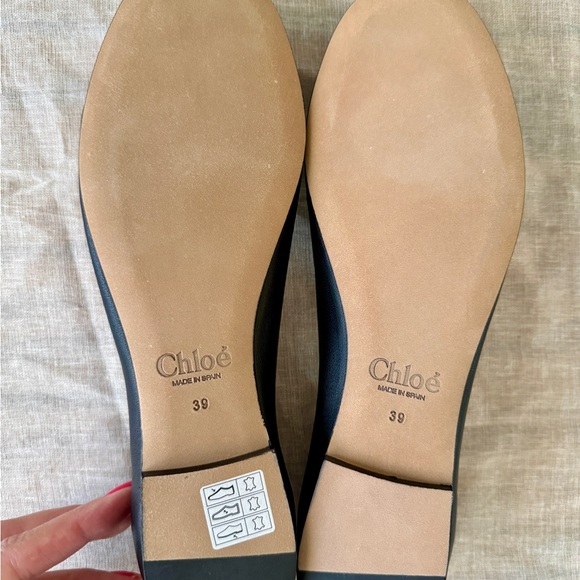 NEW Chloé Black Leather Ballet Flats - Picture 6 of 11